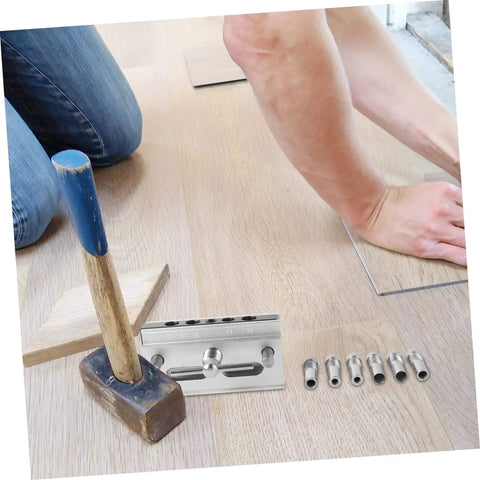 Self Centering Dowel Jig For Woodworking And Furniture Making, Handy Drill Locator With Six Hardened Steel Bushings in use