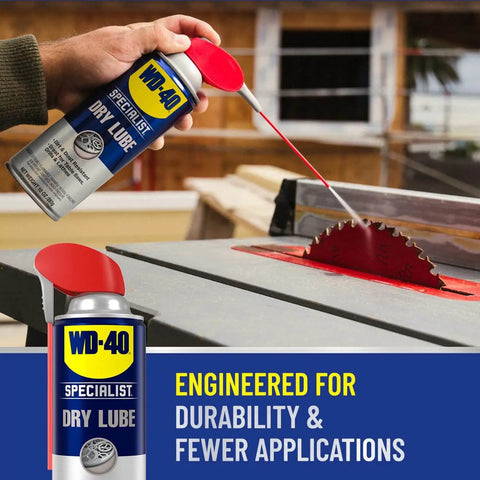 Specialist Dry Lube With Smart Straw PTFE Spray For Power Tools And Machinery Reduces Friction And Wear On Blades Bits