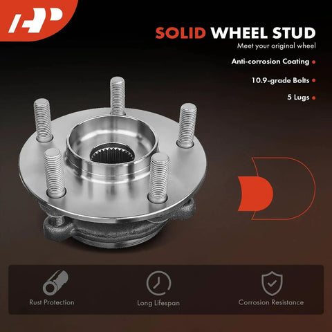 2 X Front Wheel Bearing And Hub Assemblies For Mazda CX-5 2013-2022 And Mazda6 2014-2019 showing anti-corrosion coating and 5-lug design