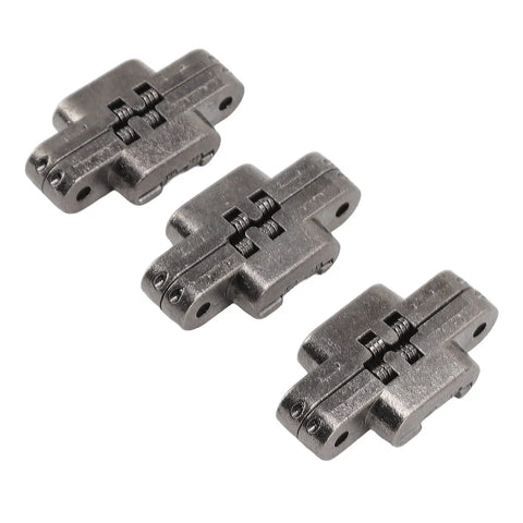 3 Pcs 43mm Mini Cabinet Invisible Hinges 180 Degree Zinc Alloy Cross Hinge Set Black Plated For Cabinets Jewel Boxes