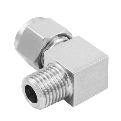 Yoebor stainless steel 304 compression tube fitting, 90° male elbow, 3/8 OD x 3/8 NPT, pack of 2