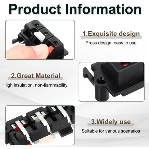 Three Way Spring Terminal Clip Push Release Connector Plate Jack Socket For Speaker Terminal Strip Block Test Clips