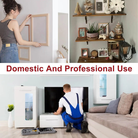 Man installing TV with Heavy Duty Drywall Anchor Bolts Set For TV Mounting Kits Three Sixteenths Inch Bolts Stainless Steel Hollow Wall Anchors Holds Up To Two Hundred Forty Pounds On Half Inch Drywall 22 Pack