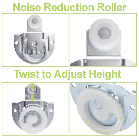 Bypass Sliding Door Roller Kit With 4 Pcs Adjustable Closet Door Wheels Casters for Smooth Wardrobe Sliding Replacement Top Roller