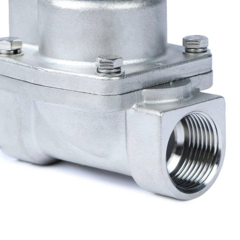 Solenoid valve body, stainless steel, 1-inch threaded port, bolted housing