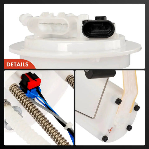 Close-up details of Electric Fuel Pump Module Assembly With Pressure Sensor For 2000 To 2005 Chevrolet Astro And GMC Safari V6 4.3L Replacement Fits E3506M FG0288 FG0127 Direct Fit Plug And Play