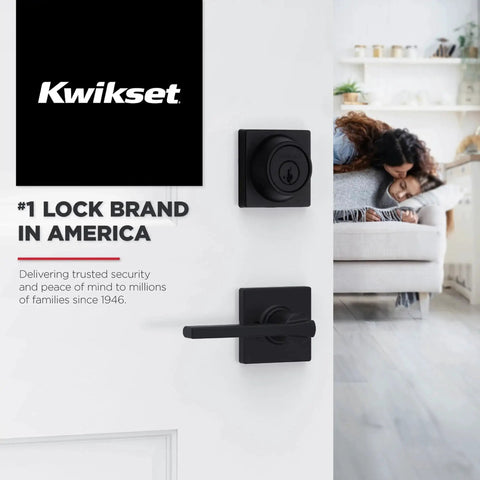 Casey Interior Privacy Door Lever With Lock For Bathroom And Bedroom Matte Black Reversible Turn Lock With Inside Release