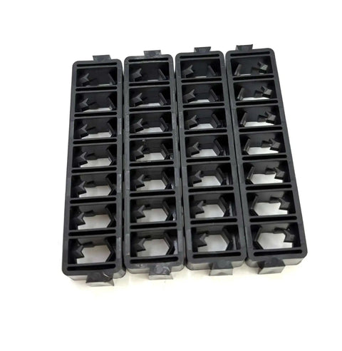 Pro Grade 7-Slot Bit Holder Set 4 Pack Black Plastic Storage Organizers for Drill Bits and Fasteners Heavy Duty Replacement Part