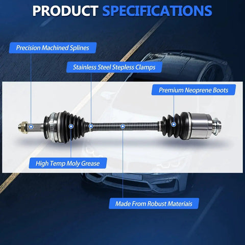 Product specifications for Front CV Axle Pair For Honda CR V 1997 2002 LX EX SE 2.0L L4 Automatic Transmission