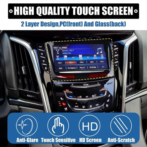 Installed Touch Screen Display Replacement for 2013 to 2017 Cadillac ATS CTS XTS SRX ELR with highlighted features