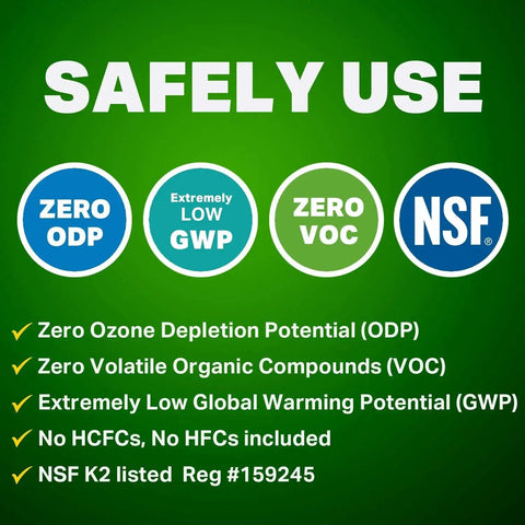 Safety features of Non Flammable Electronic Contact Cleaner Aerosol For Joy Cons And PCBs 8oz with zero ODP, VOC, and NSF certified.
