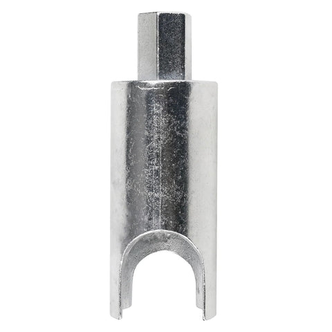 RV water heater pressure valve remover tool, chrome metal, 7/8-inch square drive