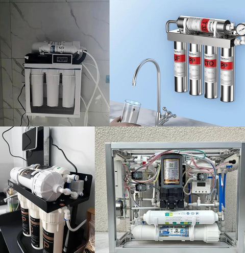 TSnsfCerti NSF 1/4 in water line tubing with push-fit fittings for RO systems; includes 23 connectors & 30 ft tubing.
