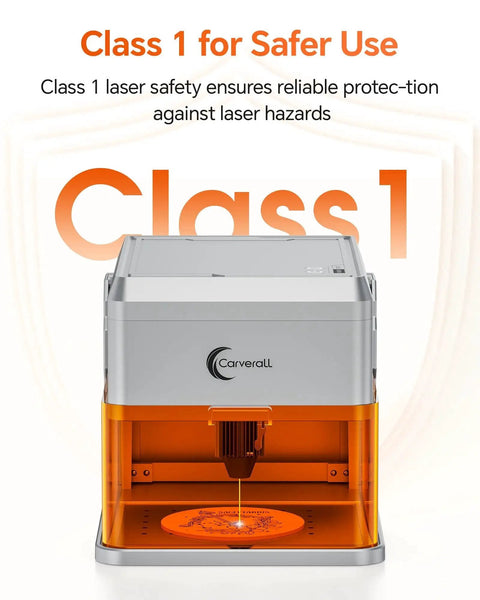 Front view of Made For Makers Compact 10W Laser Engraver With Built In Camera for engraving wood, leather, metal, and glass safely