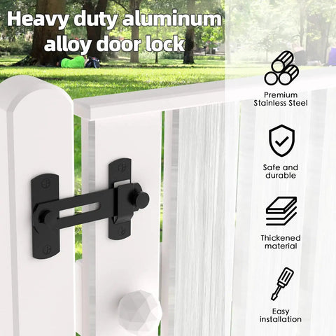 180 Degree Flip Sliding Barn Door Lock For Privacy Set Of 2 Premium 304 Stainless Steel Barn Door Latch Installed on Gate