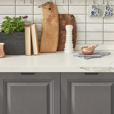 Kitchen with cabinets featuring 10 Pack Finger Edge Pulls For Cabinets With 76mm Hole Center And 102mm Overall Length Matte Black