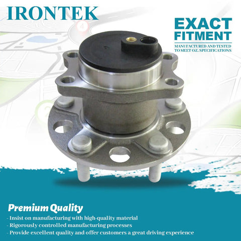Rear Wheel Bearing And Hub Assembly Fits 2008-2017 Mitsubishi Lancer, 2011-2012 Outlander, And 2011-2012 Outlander Sport, 5 Lug, FWD With ABS, 1 Piece Replacement For A Simple, No-Fuss Install displayed front view