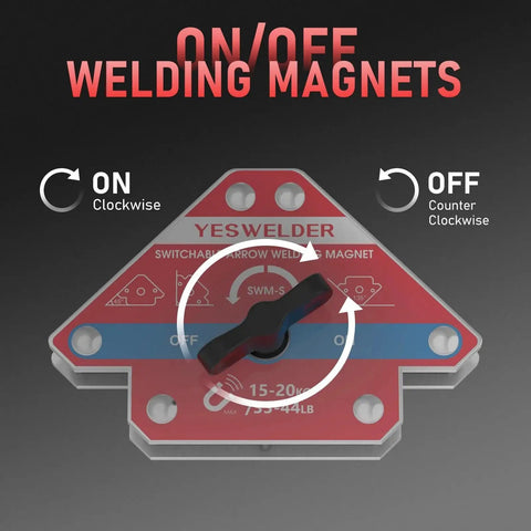 Switchable Arrow Welding Magnet With 44 Lbs Magnetic Holding Force, Multi Angle Welding Holder Pro Grade Heavy Duty by YesWelder