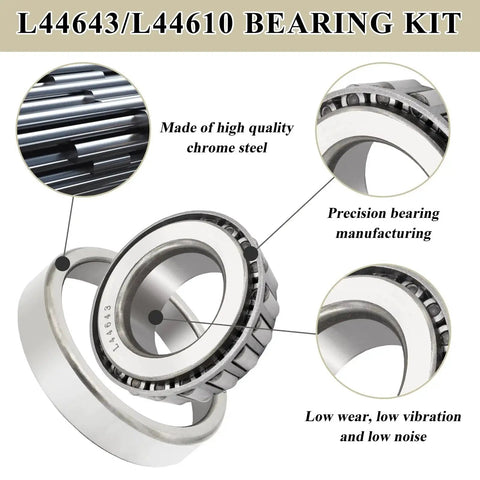 Heavy Duty Trailer Bearing Kit For 2000 To 2200 Pound 1 Inch Axles EZ Lubed Built Tough With L44643 And L44610 Bearings Two Pack