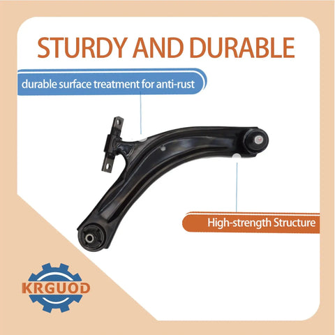Front Lower Control Arm With Ball Joints Replacement for Nissan Rogue 2.5L 2008-2015 shown with surface treatment.