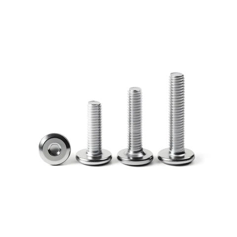 304 Stainless Steel 1/4-20 X 1 Flat Head Hex Socket Cap Screws Bolts 30 Pack, fully threaded style, side view on white background