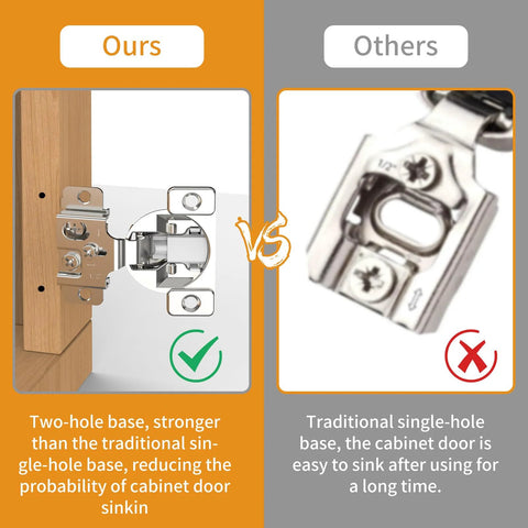 Chibery concealed hinge, 1/2 in overlay, satin nickel, two-hole base for face-frame cabinet doors, soft-close