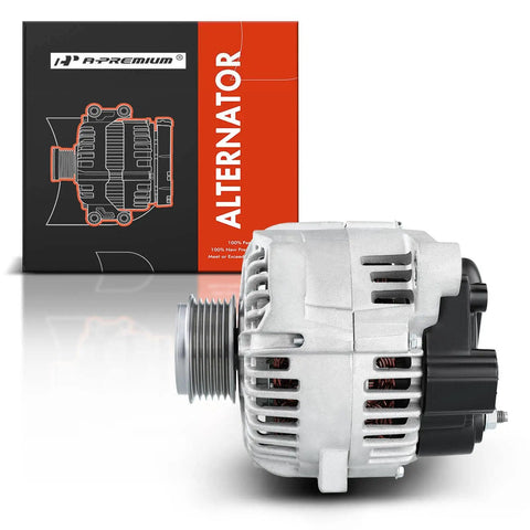 OEM-Grade 12V 110A Alternator For Hyundai Tucson 2010 2011 2012 2013 2.0L 2.4L And Kia Forte 2010 2013 2.0L Plus Sportage 2011 2013 2.4L With Electric Power Steering CW Rotation Replacement 37300-2G150 37300-25600 37300-2G400 side view