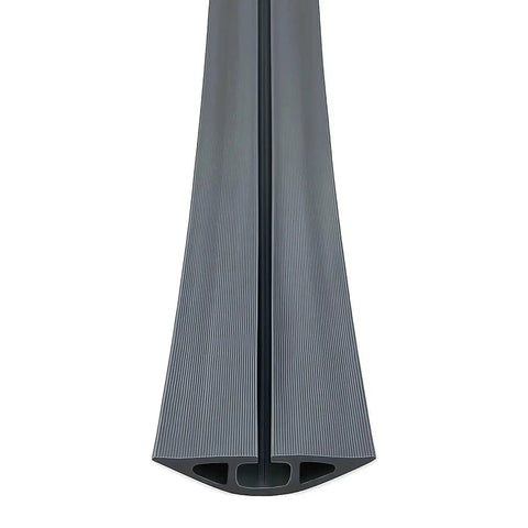 D-2 Rubber Duct Cord Cover 36 Inch Gray Floor Cable Protector made from extruded rubber, shown vertically, ideal for home offices.