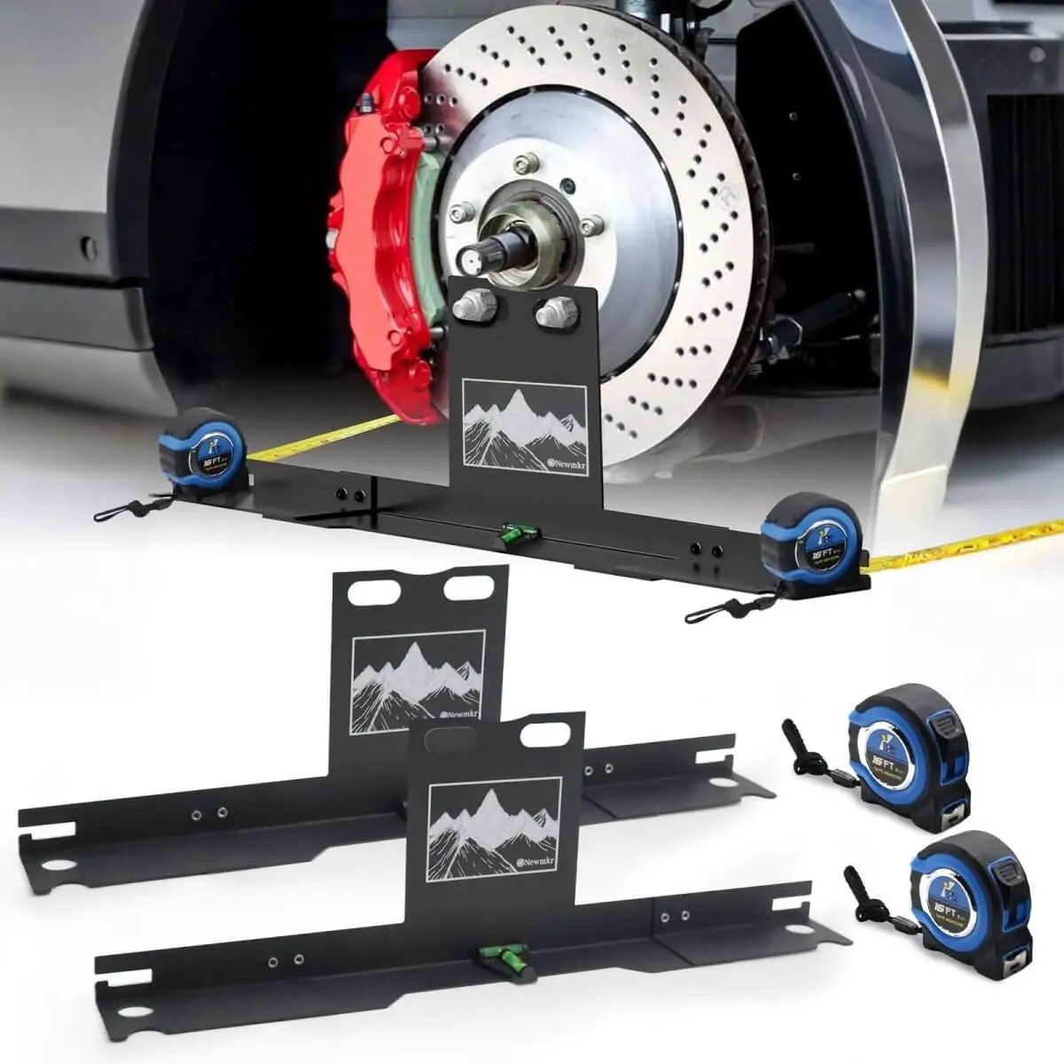Wheel Alignment Tool With Imperial Tape Measure And He...