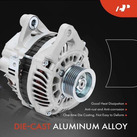 Drop In Replacement Alternator For Mazda 2 2011 2012 2013 2014 1.5L 12V 90A With 6 Groove Pulley Clockwise Rotation Direct Fit Pro Grade A2TG1391 ZJ3818300 featuring die-cast aluminum alloy body