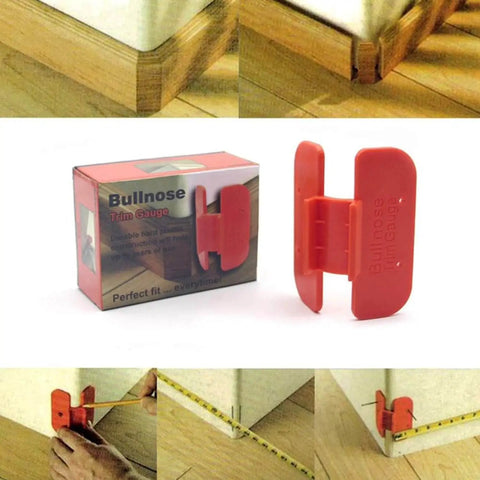 Pro Grade Bullnose Trim Gauge Jig Router Corner Trimmer For Crown Molding Marking Tool with package and usage view