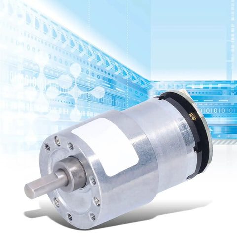JGB37-520 DC12V Gear Motor With Encoder, High Torque Metal Gearbox against a futuristic background