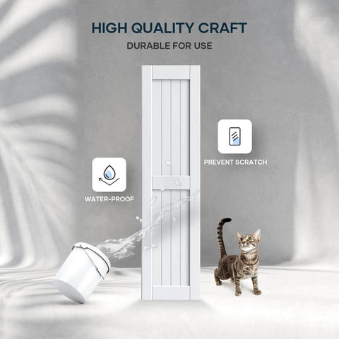 Double 24x84 Inch White Barn Doors With 8 Ft Sliding Door Hardware Kit Included, Solid Wood Waterproof Construction, DIY Assembly