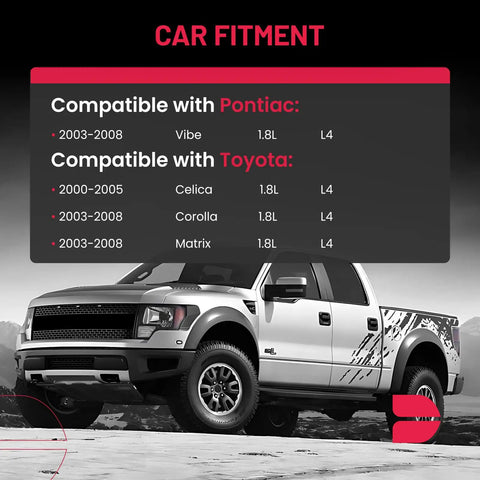Compatibility list for Two Pack Rear Wheel Bearing And Hub Assembly For Toyota Celica 2000 2005, Corolla 2003 2008, Matrix 2003 2008, Pontiac Vibe 2003 2008 With Five Lug Front Wheel Drive Non ABS