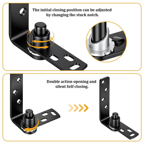 Heavy Duty Self Closing Door Hinges Double Acting Swinging Hinges For Cafe Doors And Bar Counters Black Matte 304 Stainless Steel