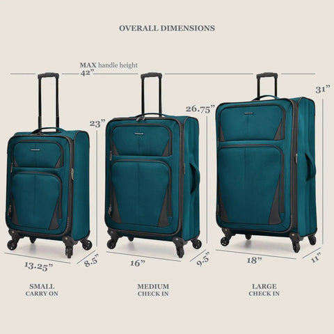 Aviron Bay Expandable Softside Luggage With Spinner Wheels Navy Large 31 Inch For Weeklong Trips Expands For Extra Packing Space