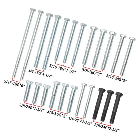 Bolts from 59 Piece Harmonic Balancer Puller And Installation Tool Kit With Flywheel Remover And Crankshaft Pulley Removal Set