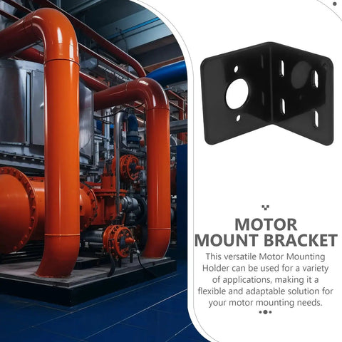 Heavy Duty L Shape Motor Mount Bracket For 775 Motors With Solid Iron Construction next to industrial machinery background