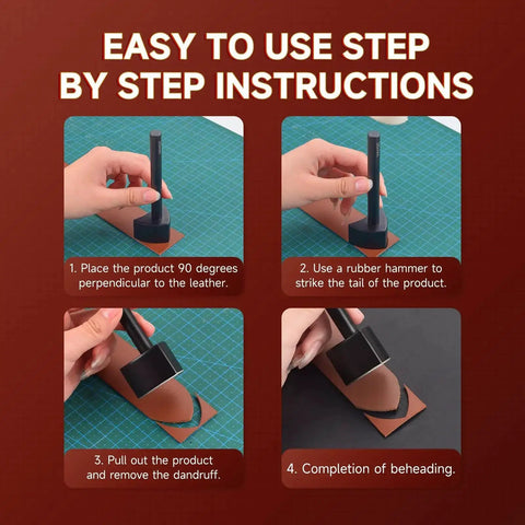 Step-by-step instructions for V Shape Leather Cutter Punch Set Four Size Leather Punch Kit With 20mm 25mm 30mm 35mm Holes DIY Tool