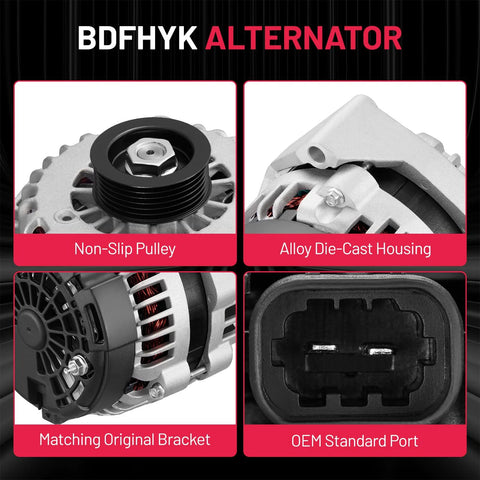 Alternator Replacement For Cadillac Escalade ESV And Escalade EXT Escalade 2007 To 2014 Also Fits Chevrolet Silverado 1500 Cheyenne Avalanche 2007 To 2014 GMC Sierra 1500 2007 To 2013 And Hummer H2 2008 To 2009 OE ADR0369 features and details image