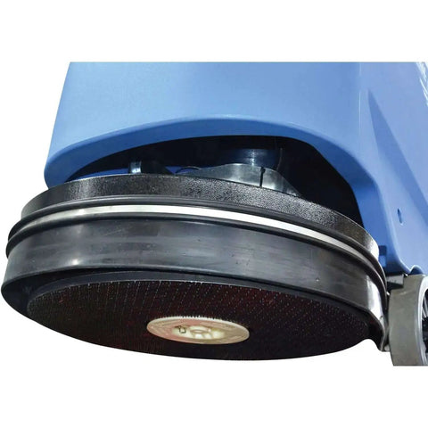 Close-up of the pad driver on Boss Level Clean Electric Walk Behind Floor Scrubber For Commercial Cleaning, 20 Inch Cleaning Path