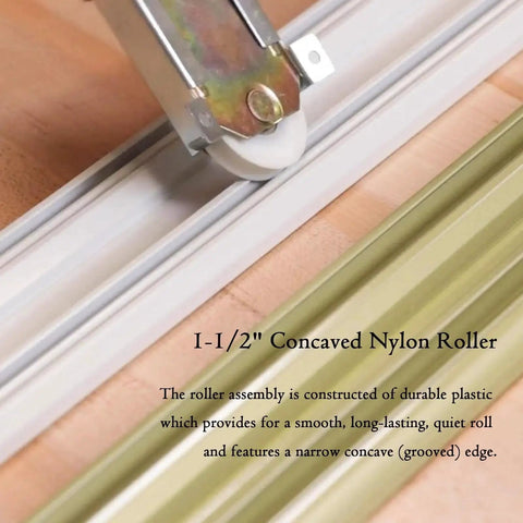 Sliding Mirror Door Rollers Assembly For Closet Doors With 1-1/2 Inch Nylon Concave Wheels And 2-1/2 Inch Hole Centers, Top Adjustable
