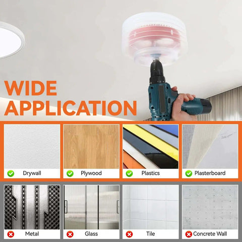 6.25 Inch And 4.25 Inch Hole Saw Kit With Dust Bowl Catcher For 6 Inch And 4 Inch LED Recessed Lighting, cutting ceiling