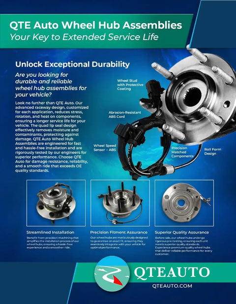 QTE Auto Wheel Hub Assemblies with detailed features and design for durability and performance in vehicles.