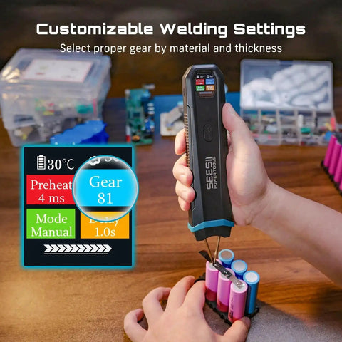 Rechargeable Cordless Battery Spot Welder With Visual Display 3360W Max Power 1-99 Gear Settings Copper Tips Portable Lithium Battery Welder