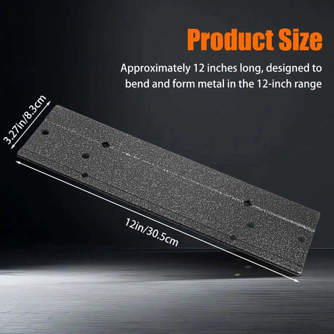 Pro Grade Heavy Duty 12 Inch Sheet Metal Bender Tool showing dimensions of 12 inch length and 3.27 inch width