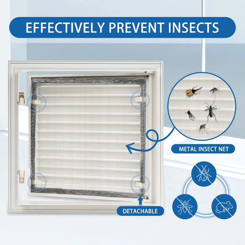 Access panel for drywall with vent, white aluminum alloy frame, outer 13.5 x 13.5 in, inner 12 x 12 in