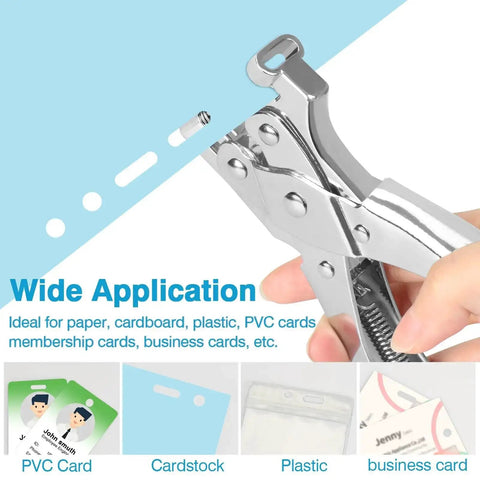 2 In 1 Badge Slot Hole Punch For Id Cards And More No Nonsense Heavy Duty Hand Punch made of metal for PVC cards and paper