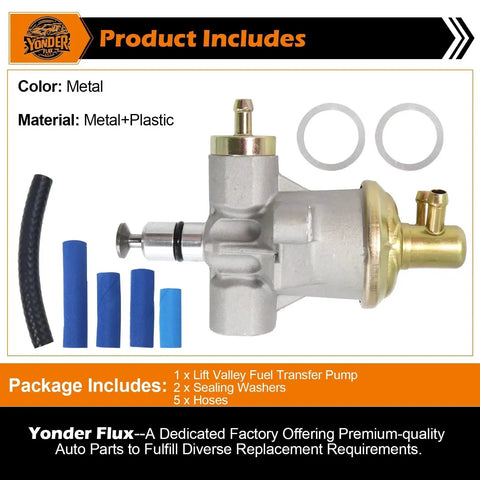 Fuel Transfer Pump With Hose Line Kit For Ford 7.3L Diesel Super Duty F-250 F-350 E-350 Econoline 1994-1998 with sealing washers and hoses