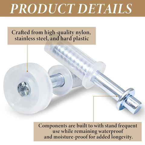 8 Piece Bi Fold Door Top Roller Guide Wheel With Spring Loaded Pivot Hardware Kit showing durable nylon and stainless steel construction